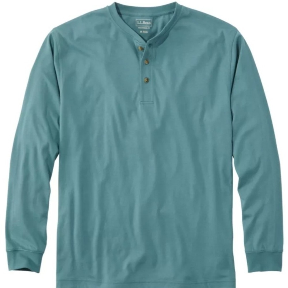 L.L. Bean Men Carefree Unshrinkable Tee Traditional Fit Long-Sleeve HenleySz XL